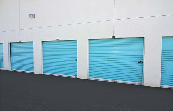 Large drive-up storage units with easy access.