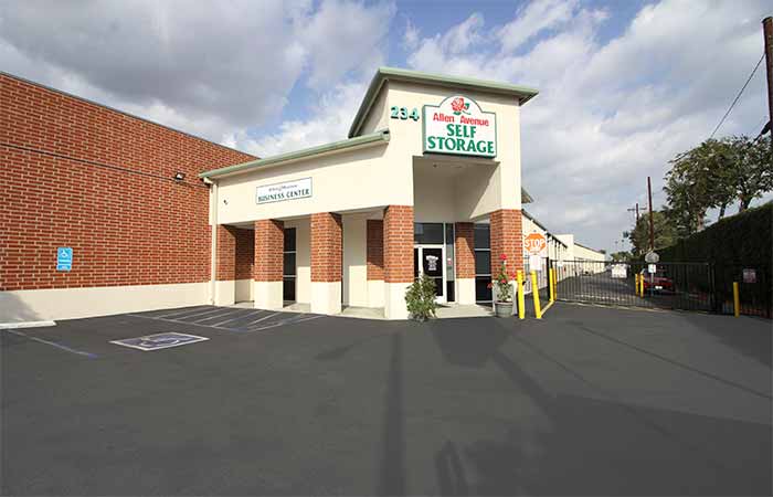 Allen Avenue Self Storage facility office building.