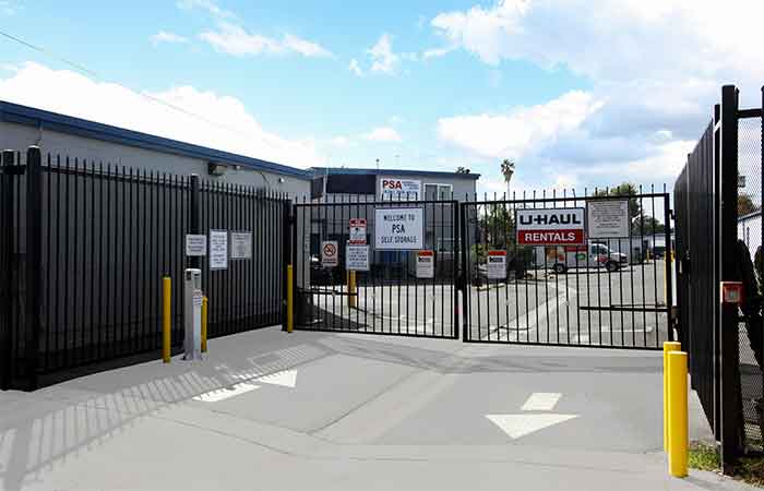 Electronic keypad entrance gate.